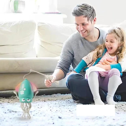 Electric Dancing Octopus Toy – 3-in-1 Obstacle Avoidance 8-Leg Squid with Lights & Music, Interactive Fishing Game for Toddlers & Birthday Gifts