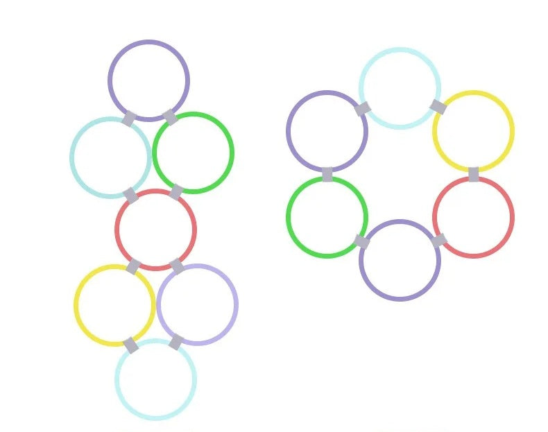 Lattice Jump Ring Game Set for Kids – 10 Hoops with Connectors for Outdoor Park Activities, Physical Training, and Fun Exercise Play