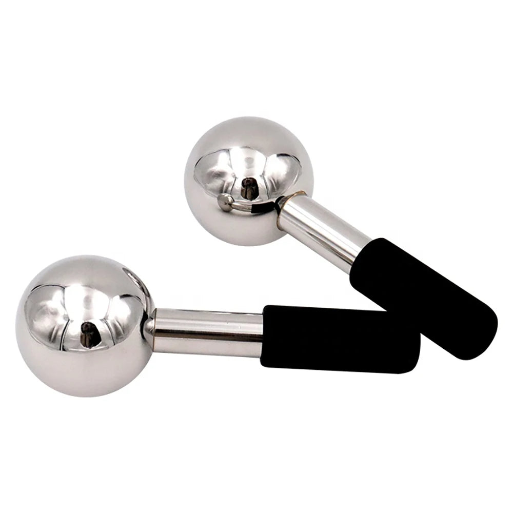 Rose Gold Skin Ice Globes – Cooling Stainless Steel Facial Rollers for Cold Therapy to Reduce Puffiness, Calm Skin, and Tighten Pores