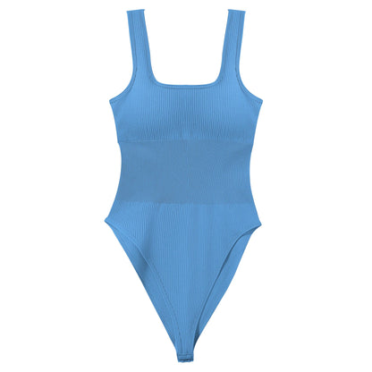 Sexy Ribbed Backless Bodysuit – Summer Sleeveless Romper with Streetwear Vibes, Perfect Shapewear for a Snatched Look