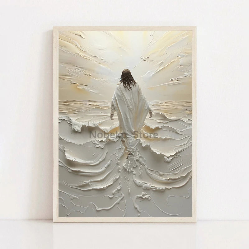 Modern Christian Jesus Poster - Inspirational Bible Verse Canvas Wall Art for Living Room Faith Decor & Religious Gift