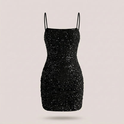 Sequin Backless Mini Dress – Sexy Bodycon Birthday & Club Party Dress for Women’s Night Out