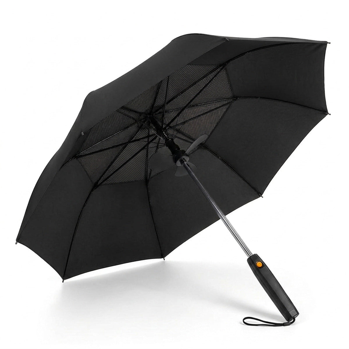 Misting Fan Umbrella – Full-Size Shade with a Built-In Fan and Hand-Pump Mist