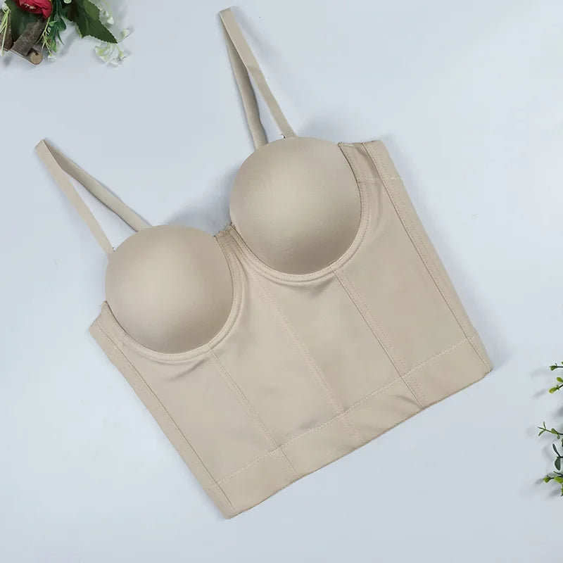 Strapless Backless Bodysuit – Sexy Slimming Crossbody Vest with Chest Wrap and Fishbone Support for Beautiful Silhouette Appeal