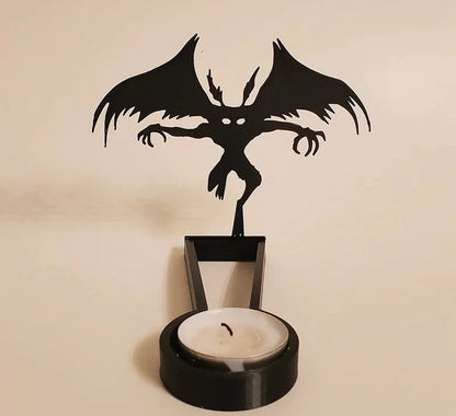 Halloween Decorative Candle Holder – Scary Resin Candlestick Ornament Desk Accessory for Haunted Room Ambiance and Festival Party Décor