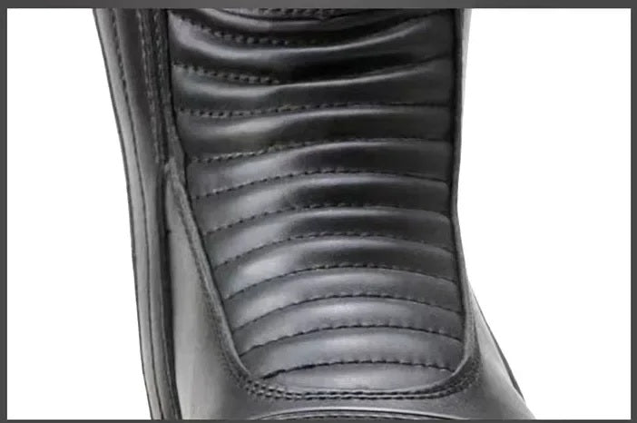 Men’s Classic Motocross Motorcycle Boots – Waterproof Touring Footwear with Reinforced Heel and Toe for Rugged Ride Comfort & Style