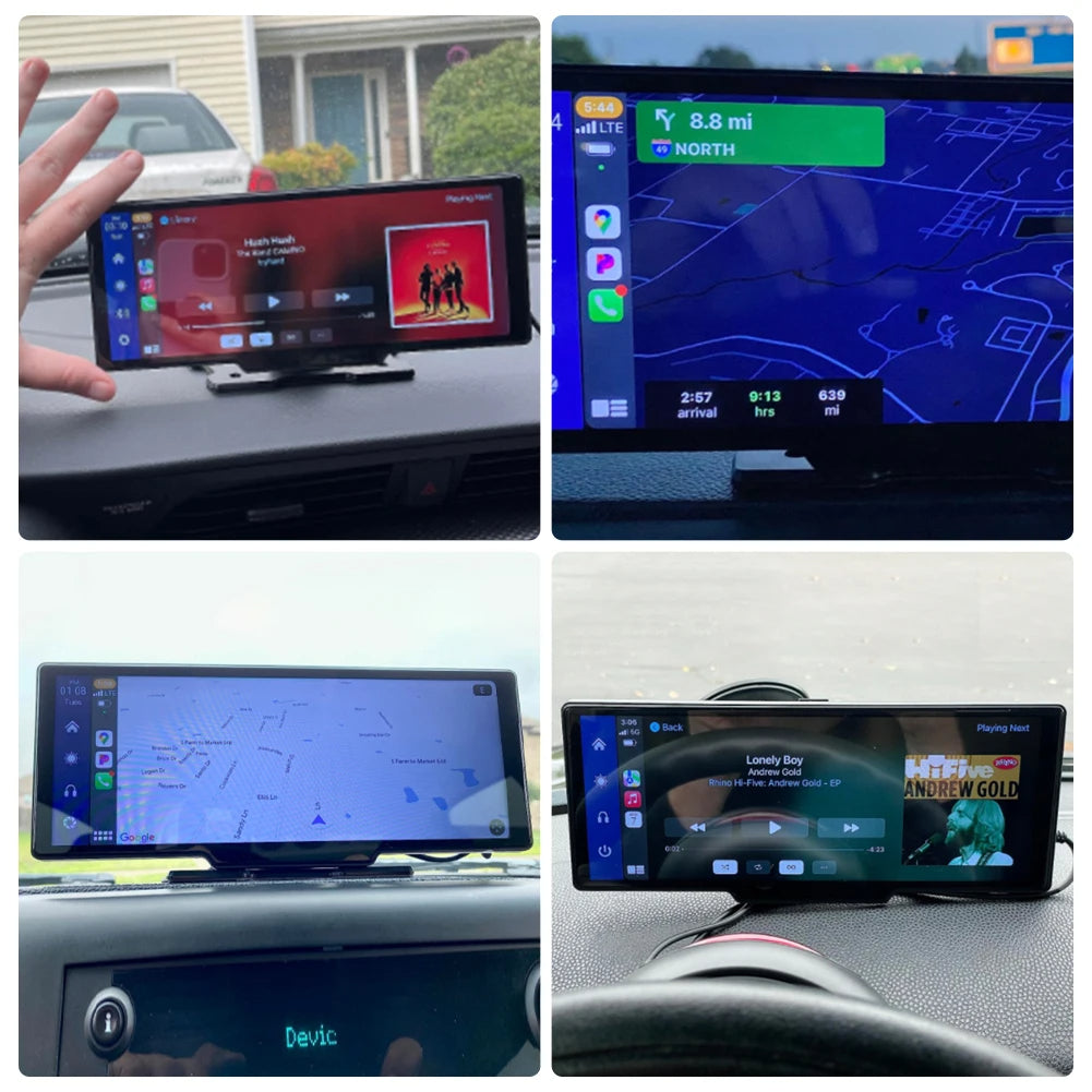 Wireless CarPlay & Android Auto Stereo – 10.26" Touchscreen with Dash Cam, GPS, WiFi, Backup Camera & 2.5K Dual Lens DVR