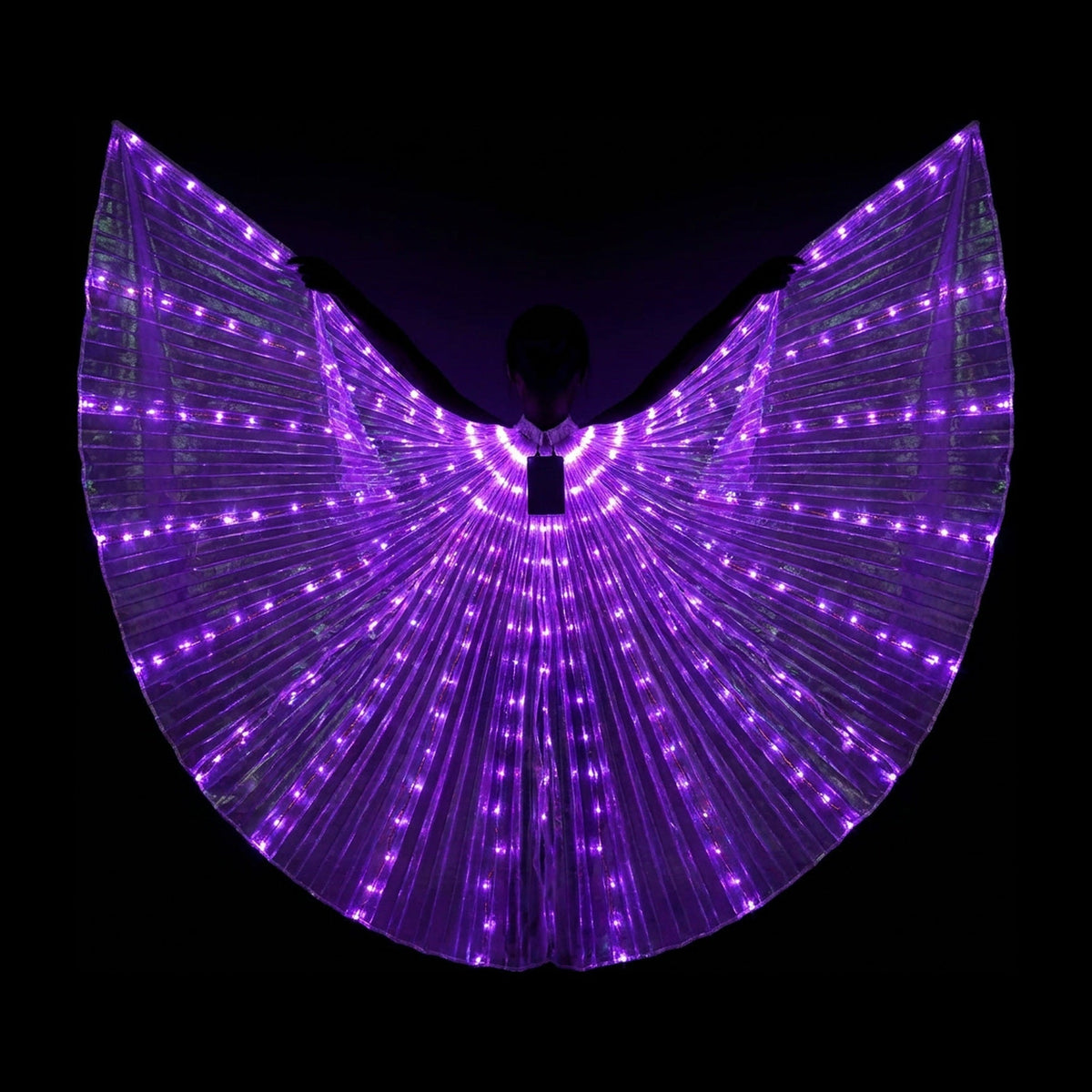 LED Isis Wings - Light-Up Costume Butterfly Wings with Telescopic Rods, 7 Colors, Adult & Child Sizes