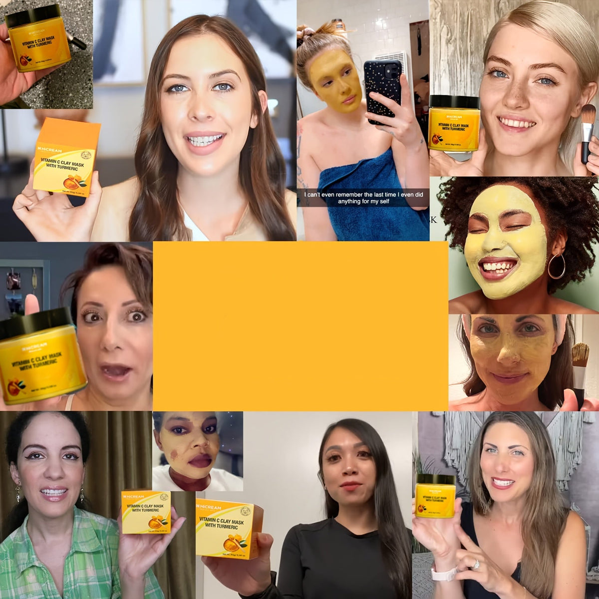 Turmeric Vitamin C Clay Face Mask – Deep Cleansing Kaolin Formula with Aloe Vera for Brightening and Evening Skin Tone
