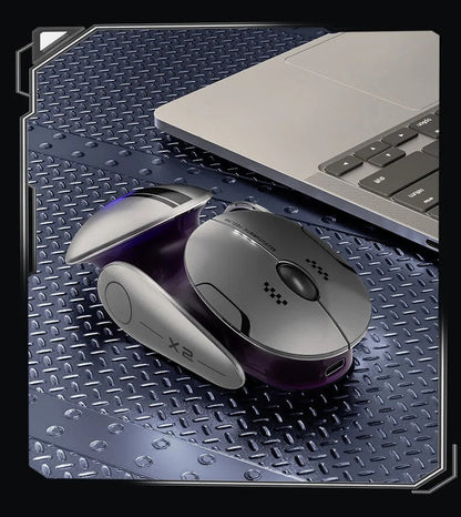 Inphic X2 Silent Bluetooth Mouse - Metal Base Rechargeable Wireless Mouse for Gaming, Office, Laptop, and Ultra Quiet Clicking