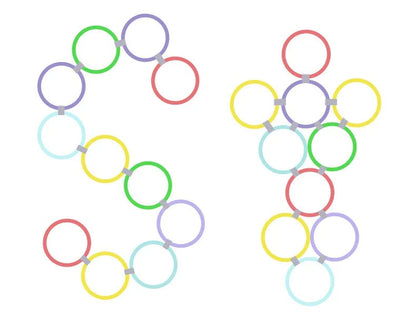 Lattice Jump Ring Game Set for Kids – 10 Hoops with Connectors for Outdoor Park Activities, Physical Training, and Fun Exercise Play