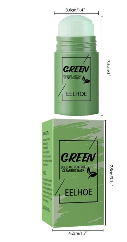 Green Tea Mud Mask Stick – Solid Oil-Control Formula for Deep Pore Cleansing, Skin Brightening, and Blackhead Removal Treatment