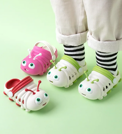 Kids Hollow Out Caterpillar Design Slippers – Soft, Lightweight, Non-Slip EVA Slippers for Indoor and Outdoor Play, Travel, and Everyday Adventures