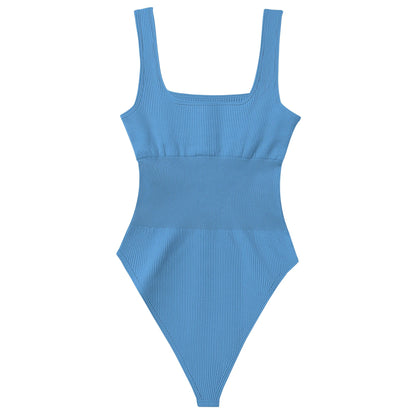 Sexy Ribbed Backless Bodysuit – Summer Sleeveless Romper with Streetwear Vibes, Perfect Shapewear for a Snatched Look