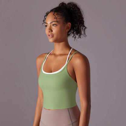 Women Backless Yoga Sports Bra – Push-Up Fitness Top for Gym, Running and Workout Training Wear
