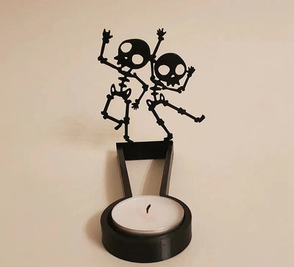 Halloween Decorative Candle Holder – Scary Resin Candlestick Ornament Desk Accessory for Haunted Room Ambiance and Festival Party Décor
