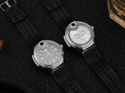 Windproof Gas Watch Lighter – Refillable Outdoor Flame for Fashion & Function