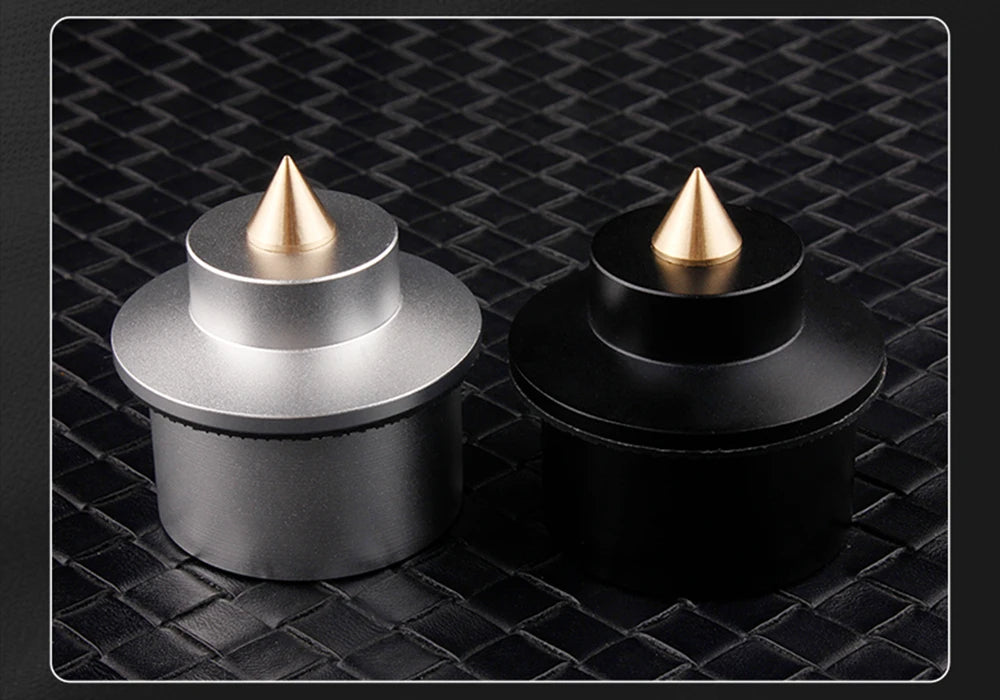 Aluminum Audio Amplifier Feet – 4-Piece HiFi Shock Absorber Pads for Speaker or CD Player, Reduce Vibration, Boost Sound Clarity