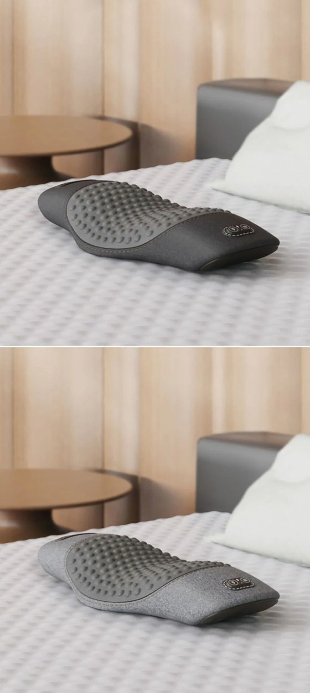 Lumbar Support Massage Pillow – Ergonomic Electric Waist Cushion with Heat and Vibration for Back Relief, Relaxation, and Daily Comfort