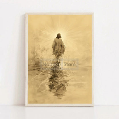 Modern Christian Jesus Poster - Inspirational Bible Verse Canvas Wall Art for Living Room Faith Decor & Religious Gift