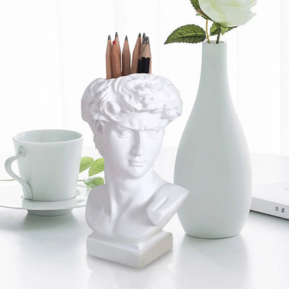 David Statue Resin Vase – Elegant Vase & Makeup Brush Holder for Chic Décor