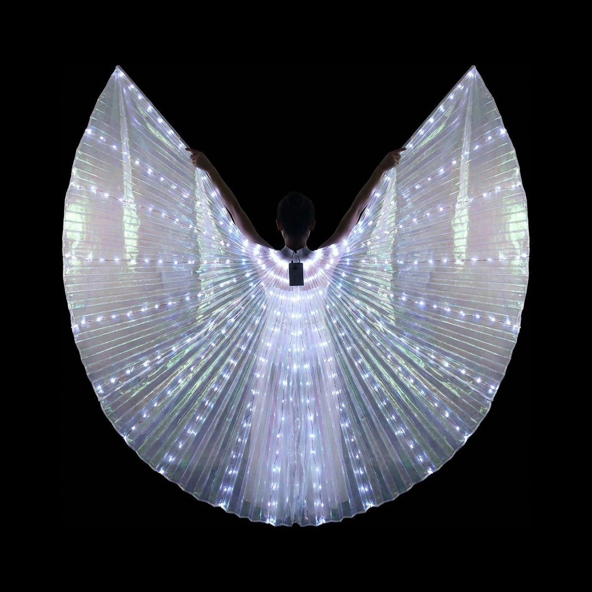 LED Isis Wings - Light-Up Costume Butterfly Wings with Telescopic Rods, 7 Colors, Adult & Child Sizes