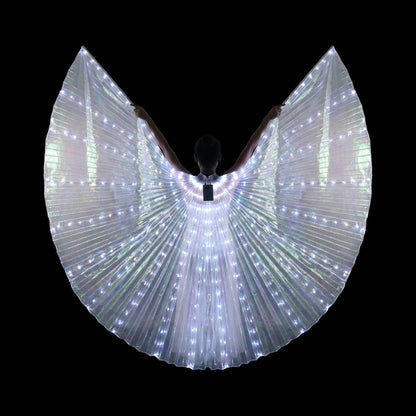 LED Isis Wings - Light-Up Costume Butterfly Wings with Telescopic Rods, 7 Colors, Adult & Child Sizes