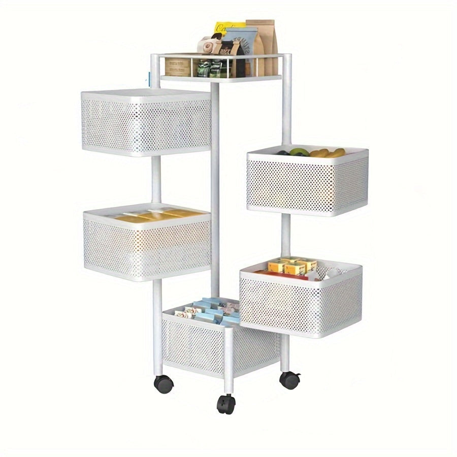 Rotating Kitchen Storage Tower – Multi-Tiered Organizer with Swivel Design for Spices, Snacks, or Beauty Products Anywhere