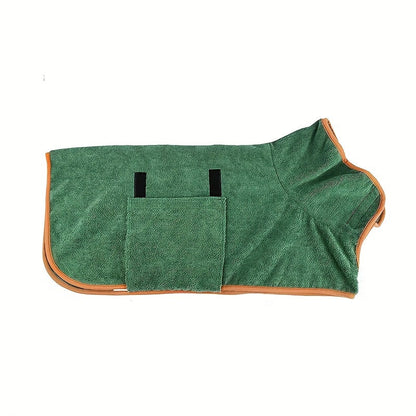 Soft Absorbent Dog Bathrobe – Quick-Dry Pet Towel Robe for Cozy After-Bath Warmth, Ideal for Small & Large Breeds