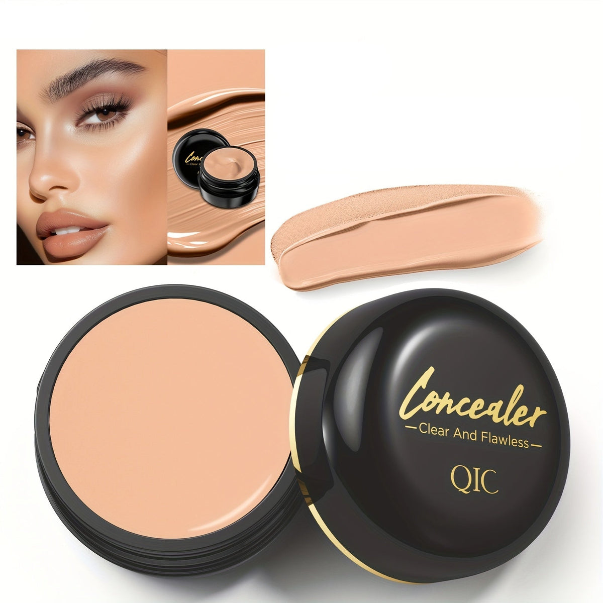 Waterproof Full Coverage Concealer – Plant-Based Matte Cream to Hide Scars, Blemishes & Dark Spots for All Skin Tones