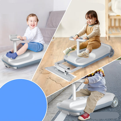 Self-Balancing Electric Scooter with Hoverboard Seat – LED-Lit Anti-Tip Ride-On for Kids & Adults, Parent-Child Kart Fun Anywhere