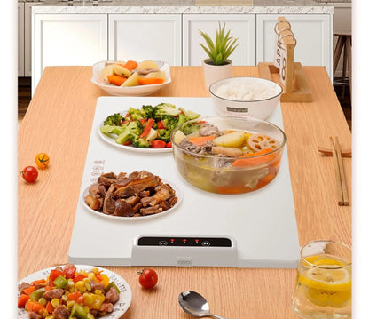 Multi-Functional Electric Beverage & Dish Warming Tray– 220V Foldable, Non-Slip Heating Pad for Hot Meals & Drinks