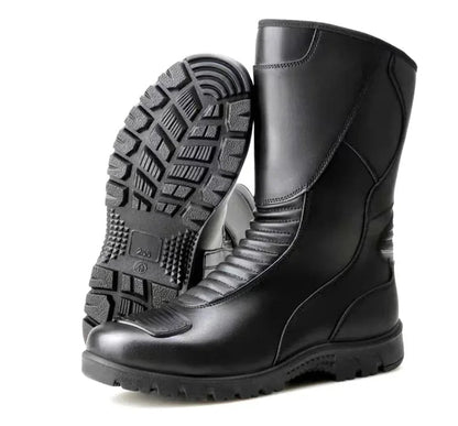 Men’s Classic Motocross Motorcycle Boots – Waterproof Touring Footwear with Reinforced Heel and Toe for Rugged Ride Comfort & Style