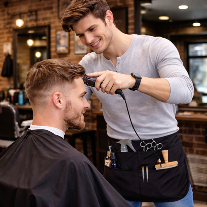 Hair Stylist Waist Apron with Pockets – Adjustable Bleach-Proof Barber Tool Belt Apron for Salon Professionals, Hairdressers and Stylists with Hair-Resistant Fabric