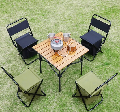 Lightweight Portable Travel Folding Chair –  Seat with Backrest and Storage Bag for Hiking, Camping, Fishing, or Outdoor Use