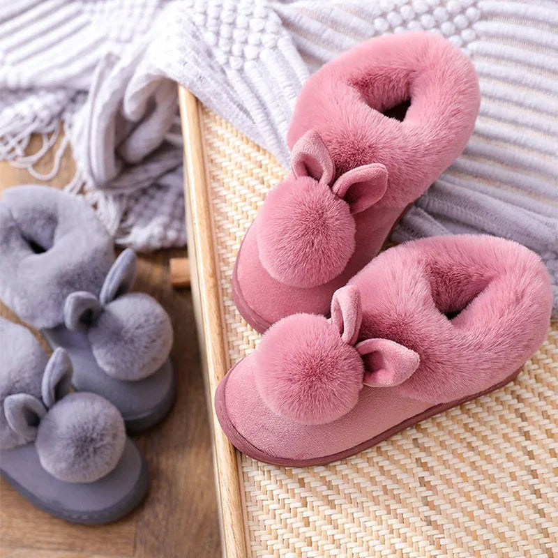 Warm Fur Rabbit Women’s Slippers – Furry, Ultra-Soft, Warm, Non-Slip Indoor Outdoor Slippers for Women in Total Comfort