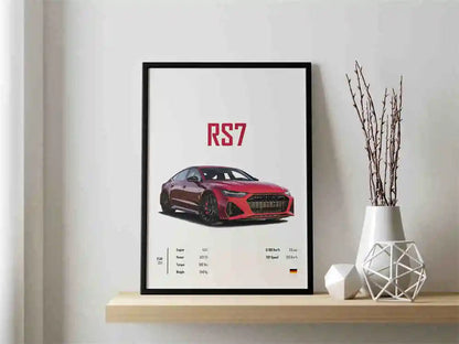 Retro German Supercar Poster Set – Pop Aesthetic Canvas Wall Art Featuring M8, M4, R8, RS6 for Garage or Home Decor
