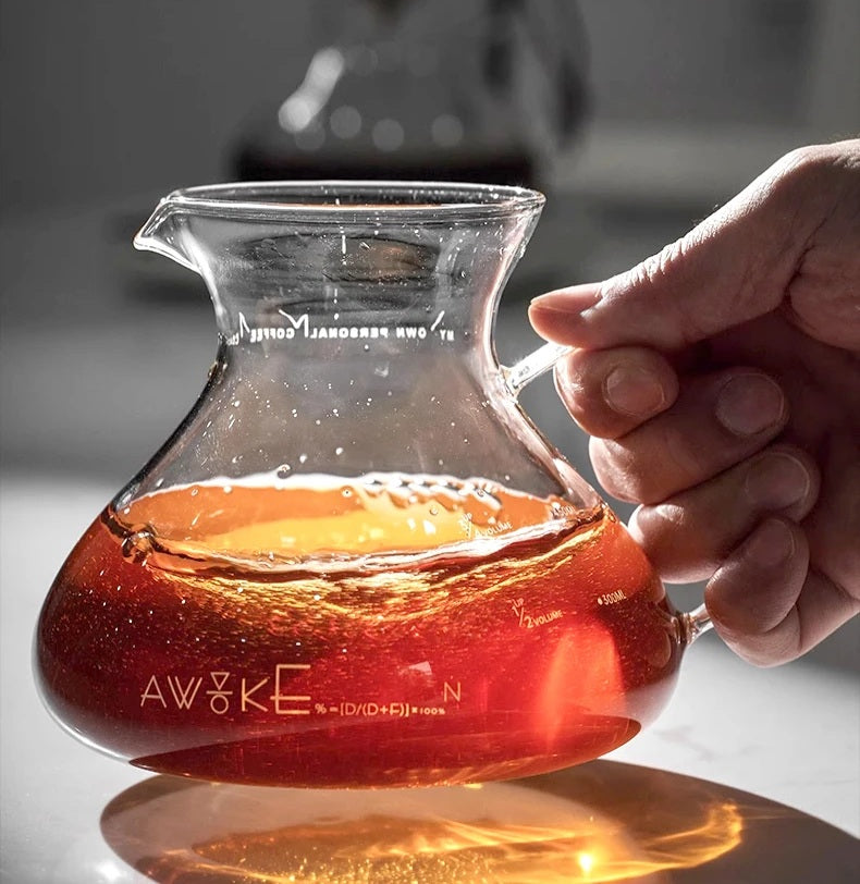 Coffee Carafe – 450ml Glass Sharing Pot with Water Level Display for Manual Brewing, Pour Over, and Barista Accessories