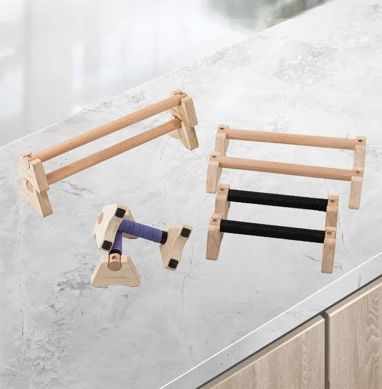 Wooden Push-Up Stand Handles – Non-Slip Calisthenics Parallettes for Home Fitness, Strength Training and Upper Body Workouts