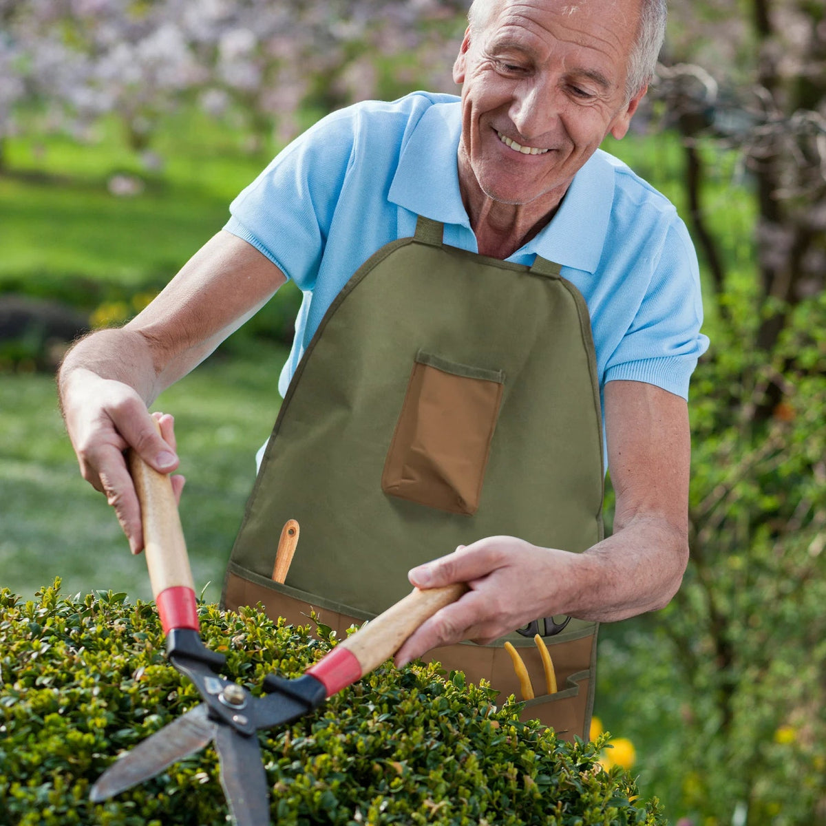 Heavy-Duty Work Apron - Split-Leg Canvas Tool Apron with Pockets for Gardening, Woodworking, and DIY Enthusiasts