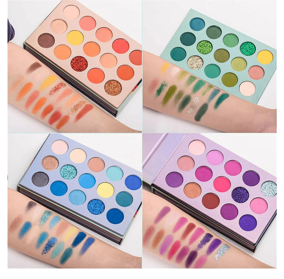 Color Eyeshadow Palette – 72/60 Matte, Glitter & Pearlescent Professional Pigment Set for Easy, Colorful Makeup and Artistic Looks