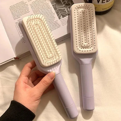 Self-Cleaning Rotatable Hair Brush – Retractable Air Cushion Comb for Anti-Static Hair Smoothing and Scalp Massage