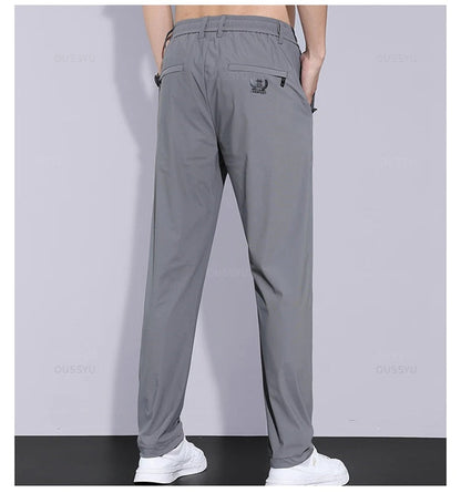 Men’s Soft Casual Sports Jogger Pants – Quick Drying Thin Elastic Waist Zip Pocket Workout Trousers for Summer Running or Workwear