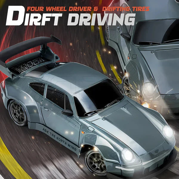Retro Drift Master – 4WD RC Car with LED Lights