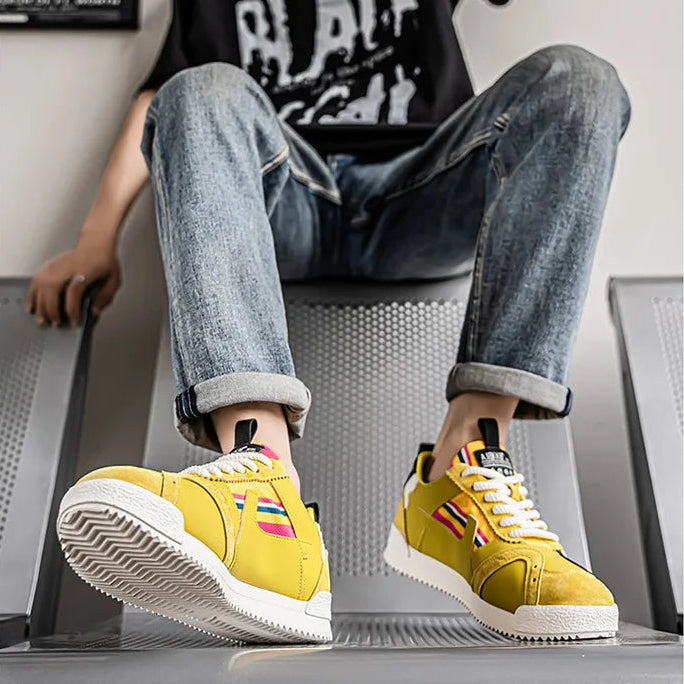 Men White Sneakers - Comfortable Non Slip Running Shoes with Soft Sole, Stylish Outdoor Casual Footwear