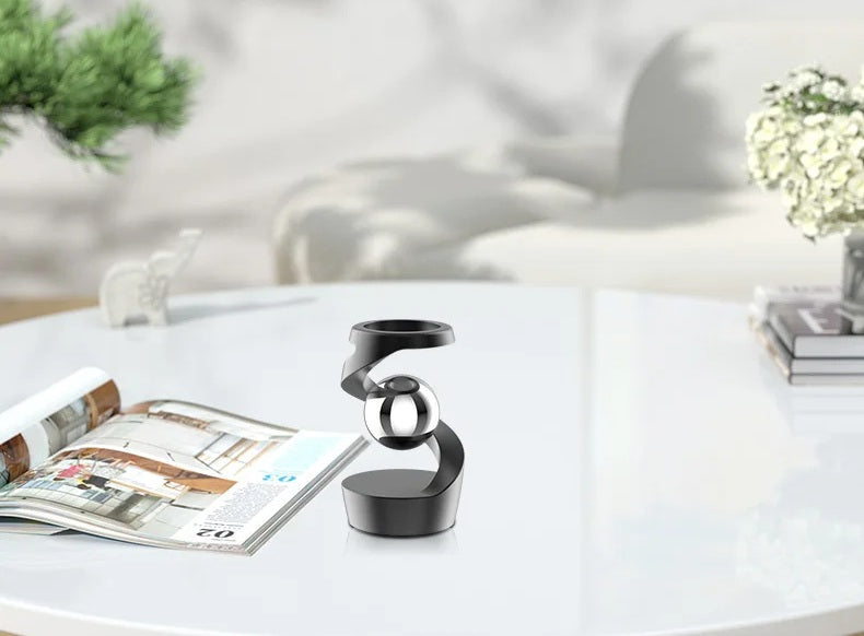 Rotating Gyroscope Finger Fidget Spinner – All-Aluminum Alloy Desk Toy with Silver Metallic Accents for Stress Relief, Focus & Adults