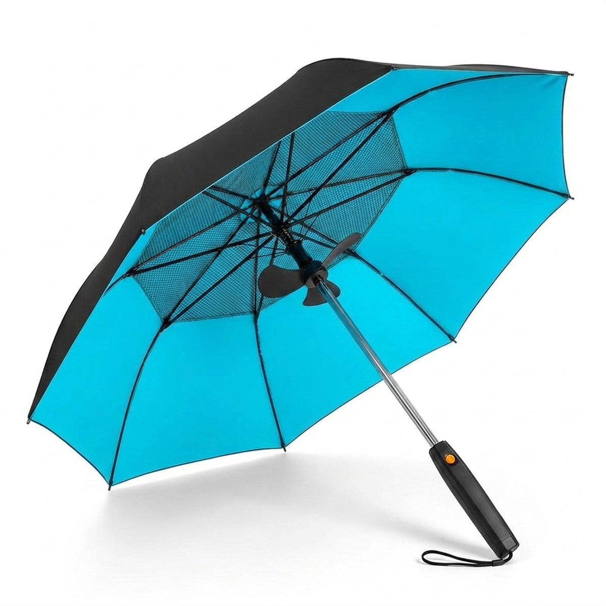 Misting Fan Umbrella – Full-Size Shade with a Built-In Fan and Hand-Pump Mist