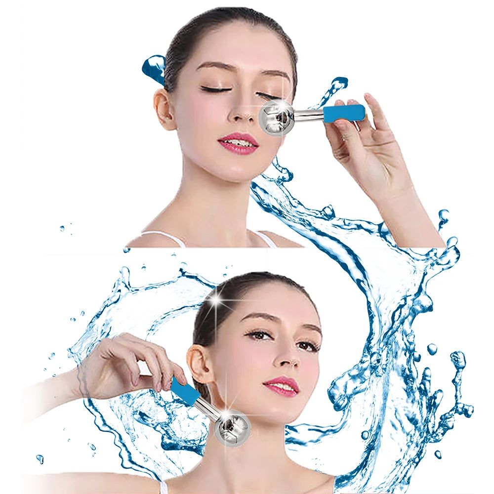 Rose Gold Skin Ice Globes – Cooling Stainless Steel Facial Rollers for Cold Therapy to Reduce Puffiness, Calm Skin, and Tighten Pores