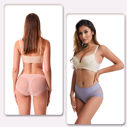 Mid-Waist Breathable Women’s Briefs – Hip-Lifting Transparent Mesh Corset Panties in Ice Silk for All-Day Comfort and Flattering Waistline Support