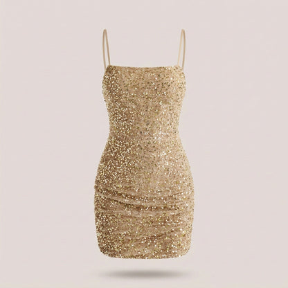 Sequin Backless Mini Dress – Sexy Bodycon Birthday & Club Party Dress for Women’s Night Out